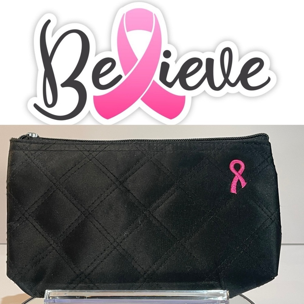Breast Cancer Awareness Cosmetic Bag. 9” X 5”. EUC